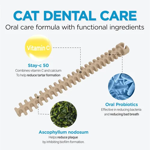 Miniatura 3 de CATZZLE Golosinas para gatos, masticables dentales para gatos de interior, limpieza de dientes de gato, aperitivos para el cuidado dental – control