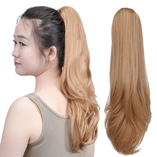 Miniatura 58 de SYXLCYGG Auburn Clip Cola de caballo Clip Cola de caballo Extensión de cola de caballo ondulado 10 pulgadas 3.5 oz pelo sintético falso pieza