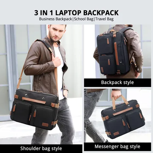 Miniatura 8 de MOLNIA Mochila para laptop de 15.6 pulgadas para hombres y mujeres, maletines 3 en 1 para hombres, bolsa de mensajero, bolsa para computadora