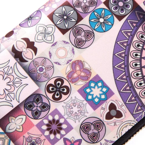 Miniatura 83 de Cartera de mano para mujer, estilo bohemio, con RFID, elegante, espaciosa con correa para viajes, capacidad para tarjetas, teléfono, dinero
