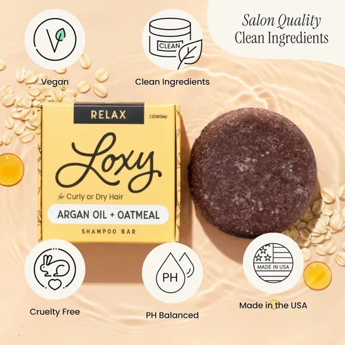 Miniatura 6 de Loxy Relax - Jabón hidratante en barra de champú para cabello rizado, ondulado o encrespado, aceite de argán y avena, vegano y libre de crueldad