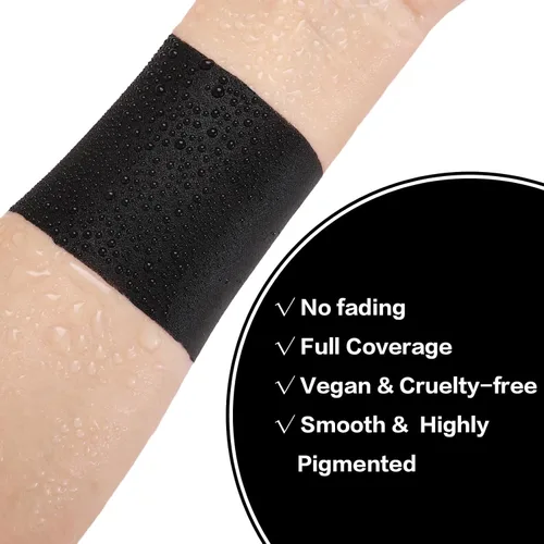 Miniatura 4 de BADCOLOR Pintura facial mezclable con crema negra para adultos, niños, ojos, softbol, fútbol, béisbol, deportes, no tóxica, hipoalergénica