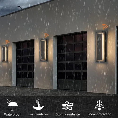 Miniatura 4 de tewei Aplique de Pared LED para Exteriores de Anochecer a Amanecer Iluminación Exterior, Accesorios de Iluminación Exterior Moderna Negro Mate Luces