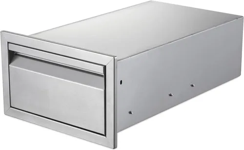 Cajón de cocina para exteriores de 14 pulgadas de ancho, de acero inoxidable, para barbacoa, montaje empotrado, para isla de cocina al aire libre