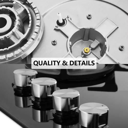 Miniatura 6 de Estufa de gas superior de 4 quemadores de 24 pulgadas, estufa de gas de vidrio incorporada, estufa convertible de gas neutro propano, estufa