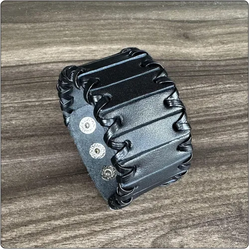 Miniatura 6 de Pulsera trenzada Punk Rock de cuero ancho