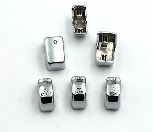 Miniatura 5 de XKH - Cubiertas cromadas para botones de interruptor de control manual para motocicleta, compatibles con Harley Davidson Softail 2011