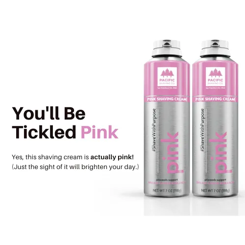 Miniatura 3 de Pacific Shaving Company Pink Shaving Cream - Crema de afeitar colorida espumosa - Crema de afeitar hidratante, reductora del enrojecimiento + crema