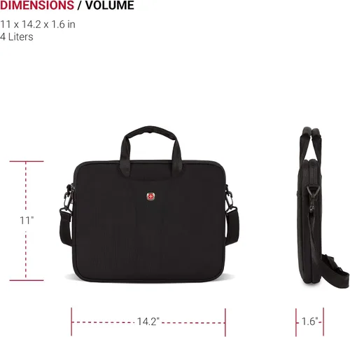 Miniatura 5 de Wenger Equipaje Slimcase Legacy, Negro -, Legacy 14.1" Ultra Computer Slimcase Negro maletín para computadora