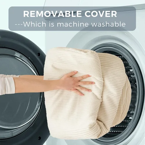 Miniatura 5 de MAXYOYO Sofá cama plegable, sofá de suelo, silla convertible con funda lavable, sofá de suelo, sillón, puf, cama para sala de estar, beige, 39 x 91