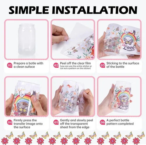Miniatura 7 de Envolturas de taza UV DTF de la Biblia - 30 hojas de pegatinas UV DTF con citas cristianas inspiradoras para botella de agua de vidrio de 16 oz