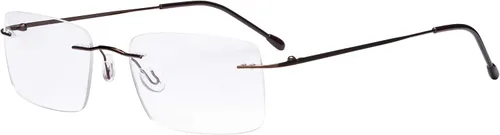 Miniatura 9 de Eyekepper Paquete de 3 lentes de lectura de metal sin montura para hombres, lectores rectangulares sin marco (negro/azul/plomizo)+0.00