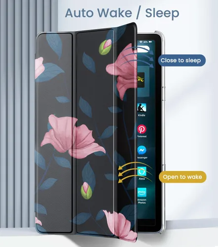 Miniatura 6 de MoKo Funda compatible con tablet Amazon Kindle Fire Max 11 (13ª generación, versión 2023) de 11 pulgadas, funda delgada de piel sintética con Negro