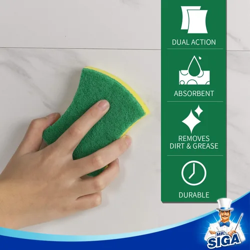 Miniatura 7 de MR.SIGA Esponja exfoliante de celulosa resistente, esponja de doble cara para lavar platos para cocina, paquete de 12