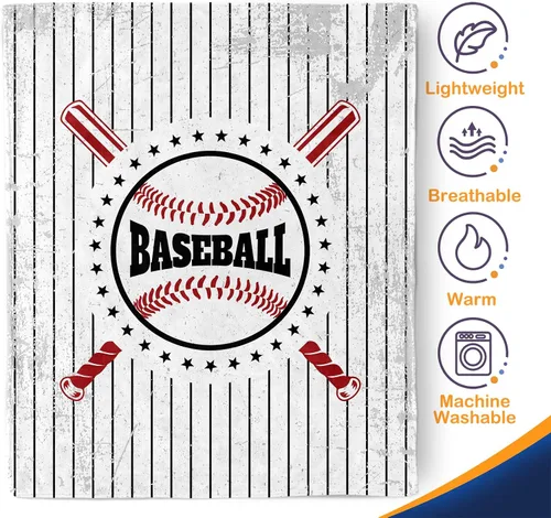 Miniatura 4 de Manta de béisbol de regalo para niños, adolescentes, niños, hombres, niñas, amantes de los jugadores del equipo, entrenador, temática única