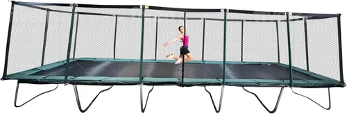 Miniatura 4 de Trampolín Rectangular Happy Trampoline Pro - Resistente de Servicio Pesado con Capacidad de Salto de 750 libras y Cerramiento de Red - Grande