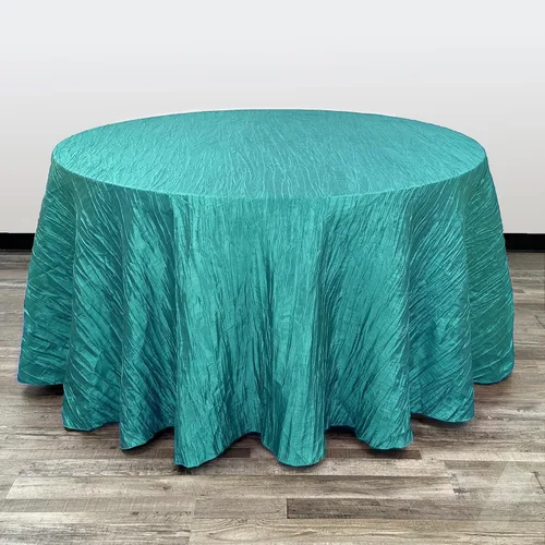 Miniatura 10 de Your Chair Covers - Mantel redondo de tafetán arrugado de 132 pulgadas - Mantel de comedor color champán, brillante aplastado para bodas, fiestas