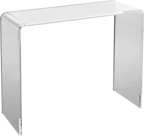 Miniatura 10 de VEVOR Juego de 2 mesas auxiliares de acrílico, mesa auxiliar transparente, 0.709 in de grosor, 18 pulgadas de alto, moderna mesita de noche