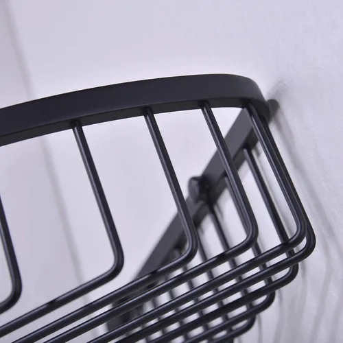 Miniatura 8 de Cesta de ducha de acero inoxidable 304, organizador de baño, organizador de pared, acabado chapado en negro mate, resistente
