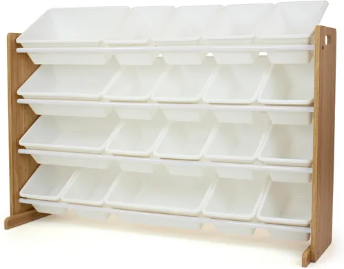 Miniatura 10 de Humble Crew - Organizador de juguetes extragrande con 20 contenedores de almacenamiento, en color blanco/blanco