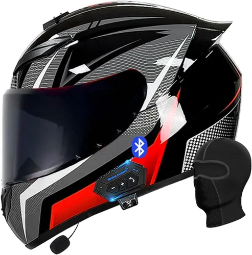 Miniatura 20 de Casco abatible con Bluetooth de cara completa para motocicleta, Bluetooth integrado, aprobado por DOT/ECE, múltiples rejillas de ventilación