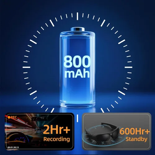Miniatura 4 de Lentes de sol con cámara deportiva 4K, cámaras de video deportivas y de acción FHD de 2160P para deportes al aire libre