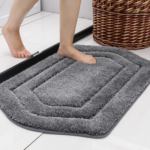 Miniatura 31 de COSY HOMEER Alfombras de Baño Extra Gruesas para Baño - Juegos de Alfombras Antideslizantes de Lino de Baño Suave Felpa 100% Poliéster Fuerte Sala