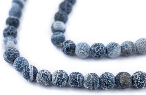 Miniatura 173 de The Bead Chest Cuentas de Jade Blanco Mate Redondas (8mm): Piedra Preciosa Orgánica Redonda Esférica de Energía con Poder de Sanación para Hacer
