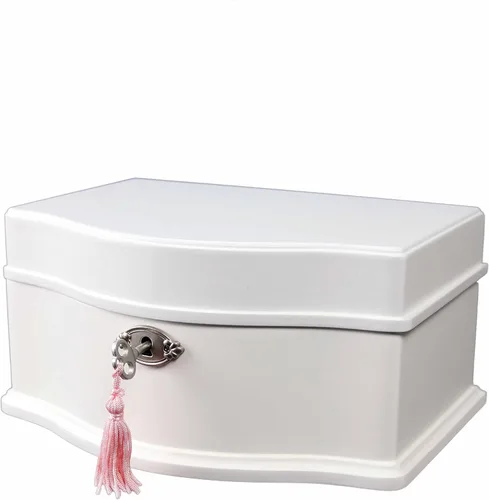 Miniatura 2 de Elle Joyero Organizador de joyas de bailarina y caja de música de cuerda Swan Lake para niñas y adolescentes, accesorios y almacenamiento de madera