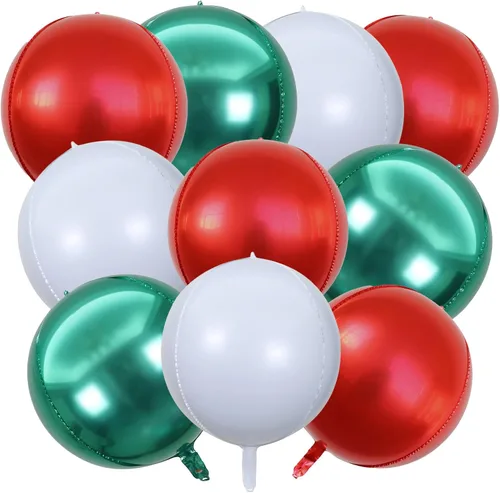 Miniatura 27 de KALOR Globos de papel de aluminio de 22 pulgadas de feliz año nuevo, 10 piezas, globos grandes 4D gigantes redondos de papel de aluminio metálico