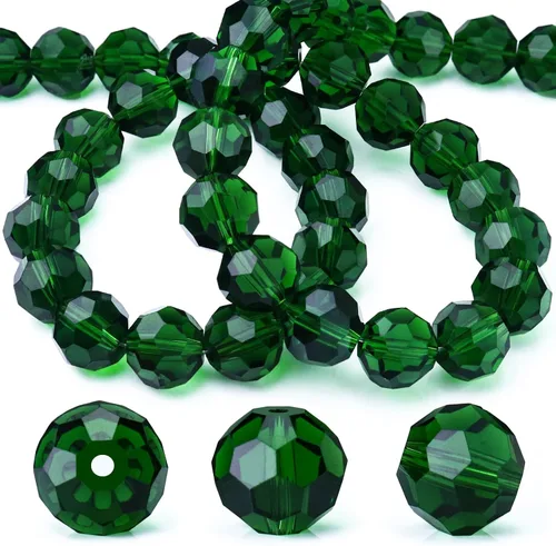 Miniatura 7 de Dowarm 100 cuentas redondas de cristal de 0.315 pulgadas para la fabricación de joyas, cuentas de cristal Rondelle facetadas para manualidades