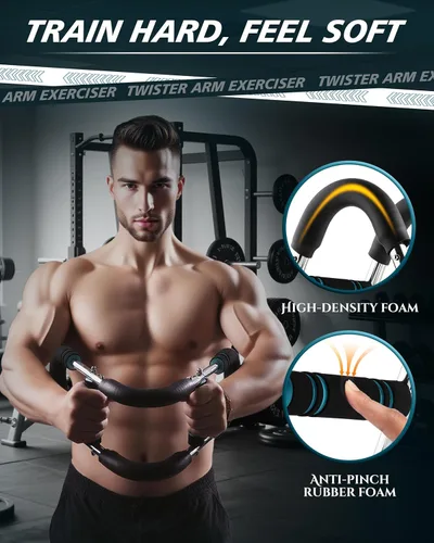 Miniatura 5 de Twister Arm Exerciser, Adjustable Spring Workout Bar, Forearm Triceps Chest Inner Thigh Muscle Enhanced Exercise Strengthener, Upper Body Strength