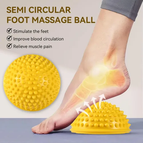 Miniatura 4 de Agatige Bola de masaje de pies, semiredonda de PVC con pinchos para pies, terapia de equilibrio, cúpula de punto de activación, rodillo de masaje