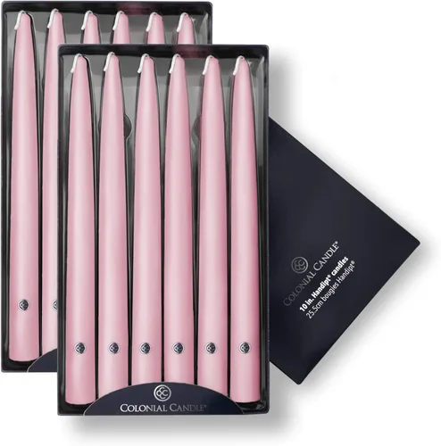 Miniatura 33 de Colonial Candle Vela cónica sin perfume, colección Handipt, ámbar, 12 pulgadas, paquete de 12, hasta 10 horas de combustión