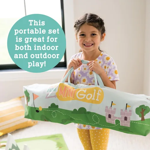 Miniatura 5 de MindWare Oh So Fun! Juego de minigolf - Juego de golf para niños para interiores y exteriores con 7 obstáculos para la experiencia de golf