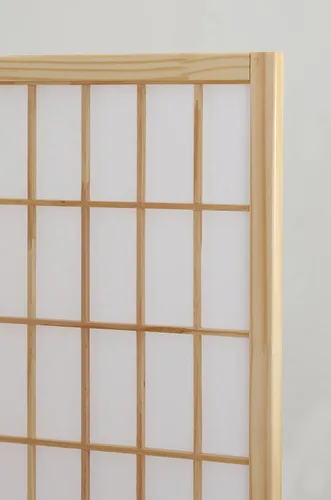 Miniatura 3 de Roundhill Furniture Oriental Shoji, divisor de habitación con pantalla de 4 paneles, natural