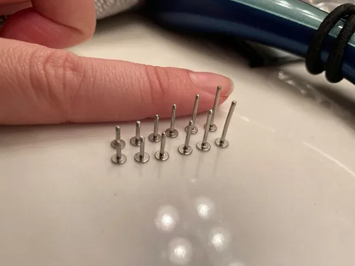 Miniatura 2 de Briana Williams Aretes de acero quirúrgico 16G 18G para cartílago tragus, hélice, bolas de repuesto, anillos de labio corto, 0.157-0.472 in, joyería