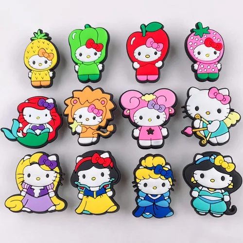 Miniatura 3 de hitioCC 30 dijes lindos para zapatos de gatito para niñas, diseño de dibujos animados Kawaii para zapatos, accesorios para bolsas de zuecos
