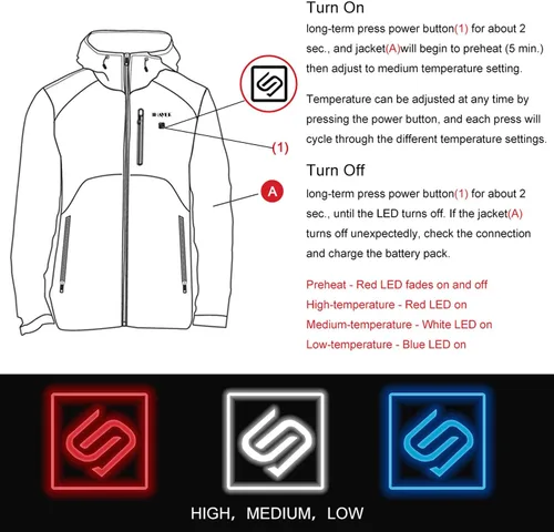 Miniatura 5 de IHAYNER Chaqueta térmica suave para hombre con batería, abrigo de invierno cálido con doble cremallera, múltiples bolsillos, impermeable