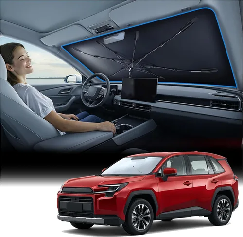 Miniatura 22 de Nmoiss [Escudo térmico con revestimiento de vinilo] Parasol para parabrisas personalizado para Mazda 3, protege el automóvil de los rayos solares
