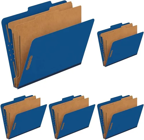 Pendaflex - Carpetas clasificadoras, 2 divisores, sujetadores de 2 pulgadas, tamaño carta, azul oscuro, 10 por caja (24132P) (Paquete de 5)