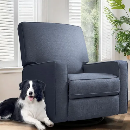 Miniatura 11 de Silla Mecedora Reclinable Manual para Adultos, Planeador de Respaldo Alto con Asiento Profundo, Sillón Tapizado de Tela para Sala de Estar