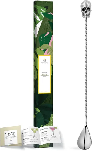 Miniatura 12 de Homestia Cuchara de cóctel dorada de acero inoxidable de 12 pulgadas con mango de oso elefante, perfecta para mezclar y colocar bebidas en tazas