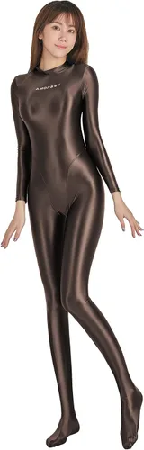 AMORESY Traje de buceo de cuerpo completo con brillo aceitoso apretado de una sola pieza de aguas termales competitivo traje de baño de una pieza
