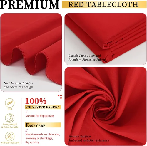 Miniatura 424 de Showgeous Paquete de 4 manteles redondos color rosa intenso de 120 pulgadas de poliéster para mesas redondas, manteles de tela decorativa lavable