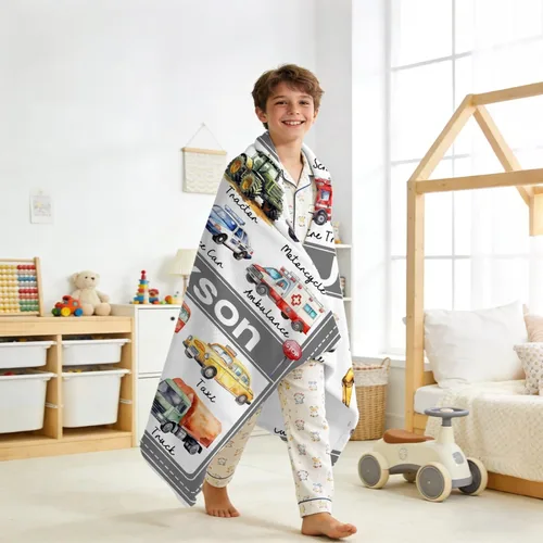Miniatura 5 de Mantas con nombre personalizado, manta de transporte personalizada, manta de automóvil ultrasuave para niños y niñas, regalo de 40 x 50 pulgadas