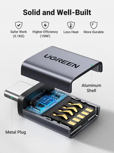 Miniatura 4 de UGREEN Adaptador USB C a USB A 3.2 OTG de 10 Gbps 2 unidades compatibles con iPhone 17 Pro Max Air 16 15 MacBook Air iMac iPad Galaxy Tab S9 S25