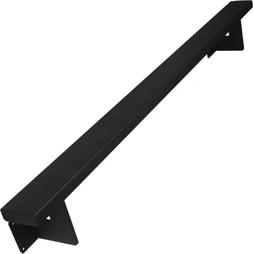 RECTOO Barandilla moderna de 4 pies – Kit completo. Revestimiento de polvo negro de hierro galvanizado negro con 2 soportes de pared para escaleras