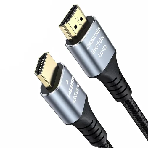 ZESKRIS Cable HDMI de 10 pies/3M 10K 8K, cable trenzado HDMI de alta velocidad de 48 Gbps, 4K @120Hz 144Hz 8K @60Hz eARC HDR10 HDCP 2.2 2.3 cables