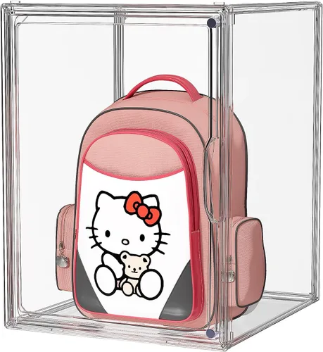 Miniatura 7 de Organizador de bolso para armario, organizador de almacenamiento de bolso, caja de exhibición apilable con puerta magnética, vitrina acrílica